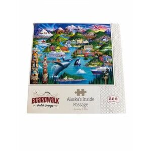 Boardwalk Alaska's Inside Passage 500-Piece Jigsaw Puzzle USA made